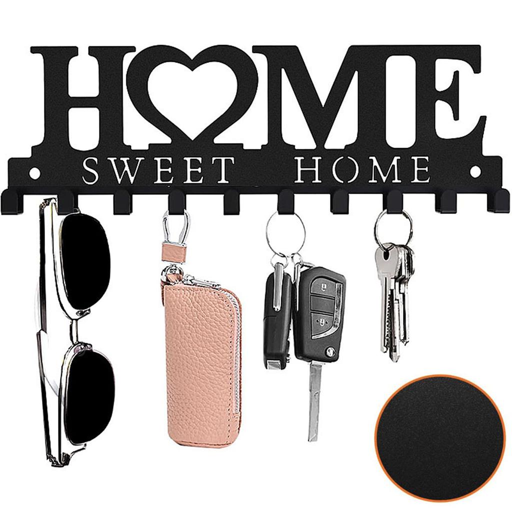 Настенный держатель для ключей Стильный металлический настенный держатель для ключей: Настенный клейкий держатель и органайзер для всех ваших настенных крючков
