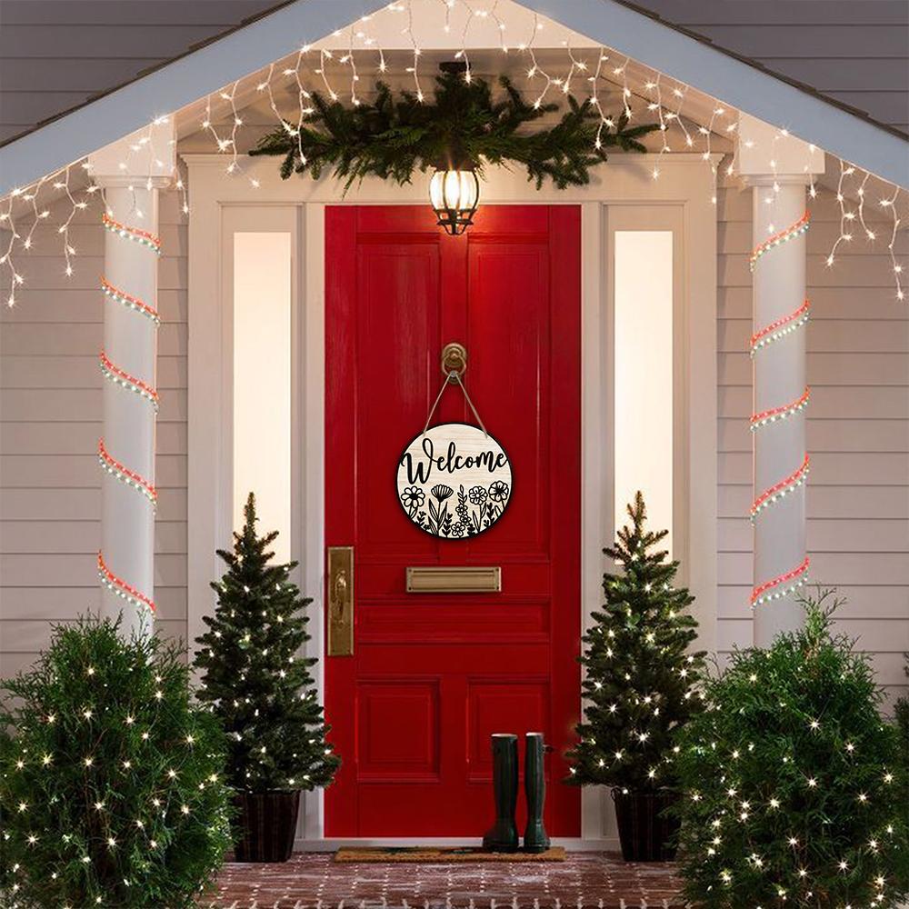 Wooden Hanging Decorative Sign, Welcome Signs, Indoor or Garden Decorations, 2D Flat Pendants, Housewarming Gifts for Friends