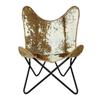 Handmade Cowhide Leather Butterfly Chair Sleeper Seat Relax Arm Chair Folding