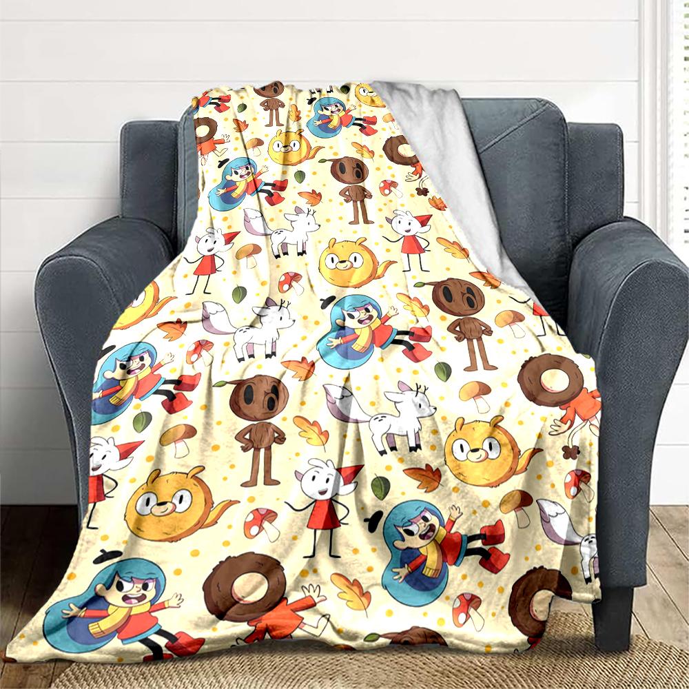 1Pc Autumnal Animal Adventures Blanket Soft And Comfortable Casual Warm Camping Travel Christmas Halloween Xmas Gift M924267