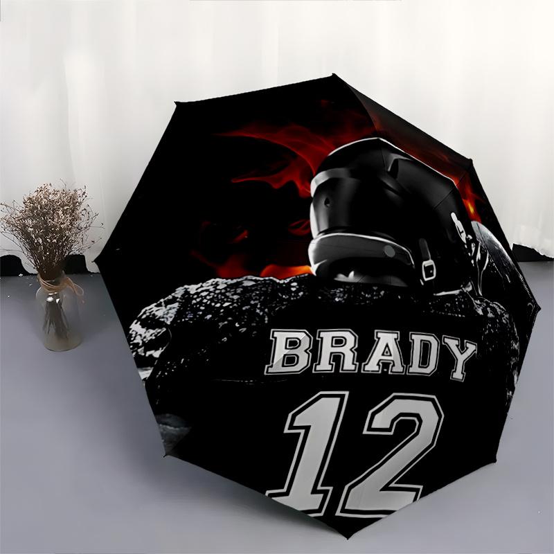 1 шт. Автоматический складной зонт Brady 12 Дизайнов - 3-кратное сложение, Яркий мультяшный узор, Подходит для активного отдыха, Подарок для фанатов в любое время года