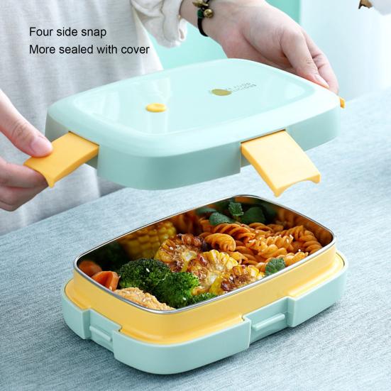 1000 мл Герметичные контейнеры для ланча Компактный стильный ланч-бокс из нержавеющей стали с термоизоляцией для дома