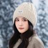 Универсальная свободная шерстяная шапка для женщин на осень и зиму, ветрозащитная и теплая шапка с защитой ушей, большой обхват головы, подчеркивающая лицо, шапка-мешок для головы