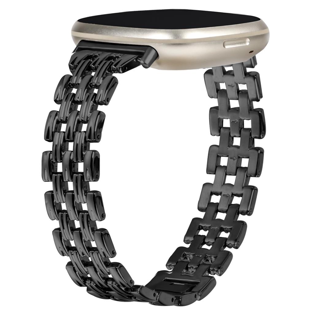 Для Fitbit Versa 4/Sense 2 Сменный ремешок из нержавеющей стали Полый металлический браслет для часов с 5 звеньями