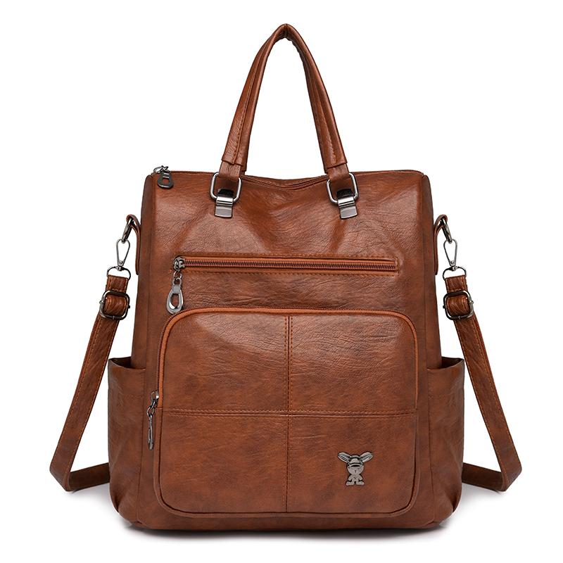 Большая вместительная сумка, многофункциональный рюкзак, женская сумка через плечо из мягкой кожи