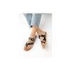 Shoetopia Стильные черные балетки с боковой пряжкой и деталями для женщин и девочек / UK 9