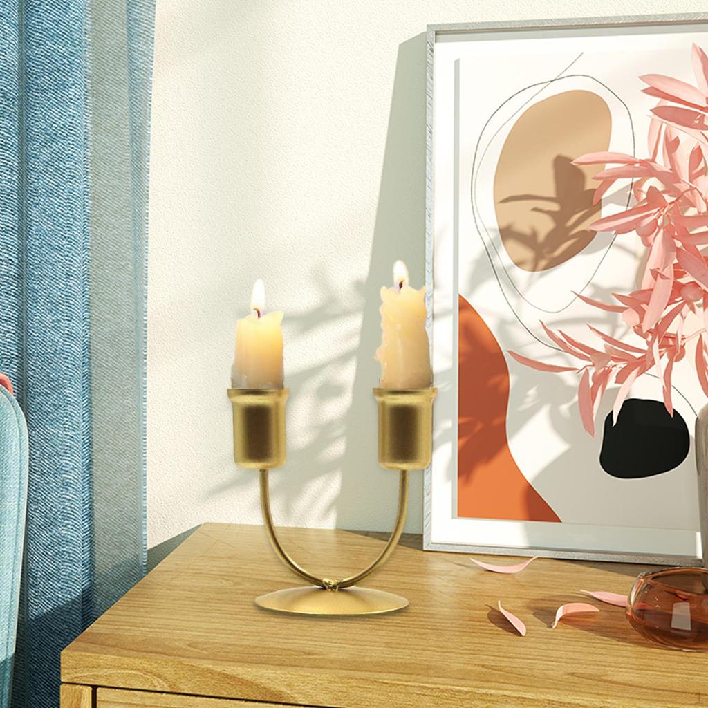 Подсвечник для столбовых свечей Декоративные подставки 2-х точечный железный орнаментный подсвечник