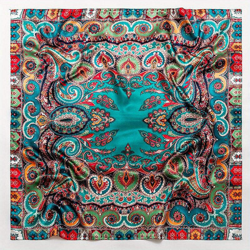 Silk Shawl Satin Square Scarf For Women Flower Neckerchief Female New Headband Hair Bands Print Foulard Hijab Wraps Bandana