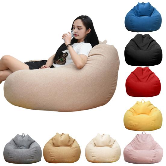 Bean Bag Cover No Filler Removable Bean Bag Chair Cover Washable Solid Color Sofa Cover for Bedroom Living Room Beanbag Chair