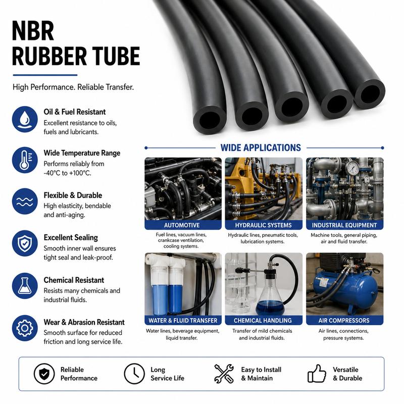 5/2/1M Black Nitrile Pipe with an inner diameter of 2-25mm, vehicle oil pipe fittings resistant to high and low temperatures.