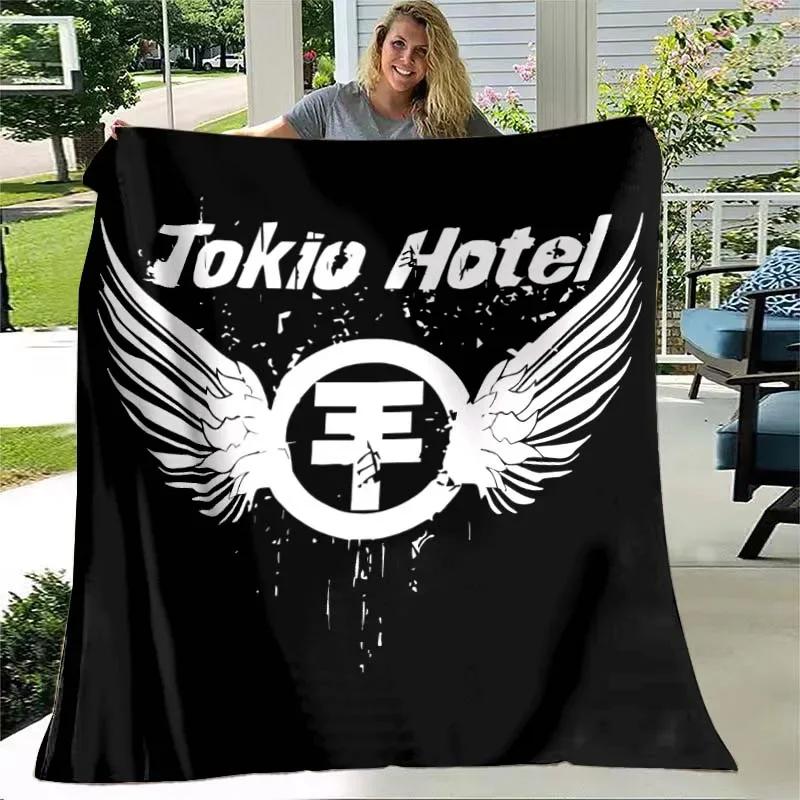 3D плед с принтом группы Tokio Hotel Теплый детский плед Фланелевый Мягкий Уютный плед Плед для дивана и кровати Дорожные пледы Подарок на день рождения