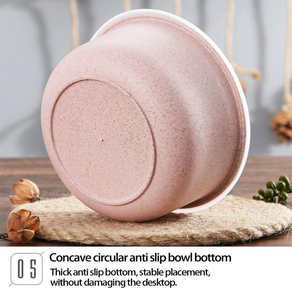 Eco-Friendly Wheat Straw Food Storage Bowl Set with Lids - 3 Pieces, Microwave Safe