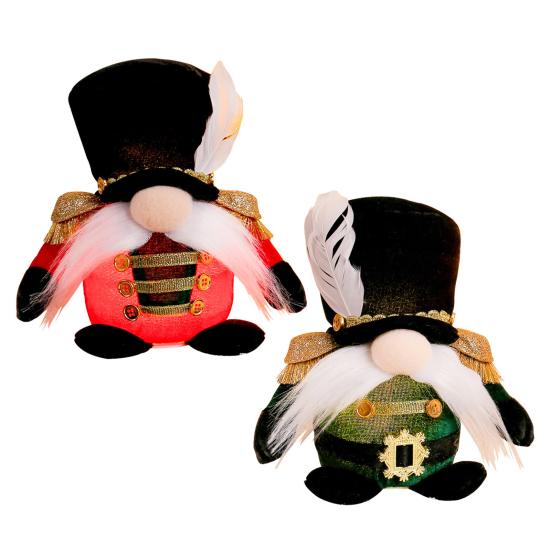 Light Up Christmas Gnome LED Christmas Plush Soldier Gnome Doll Glowing Faceless Dwarf Ornament for Home Table Decor