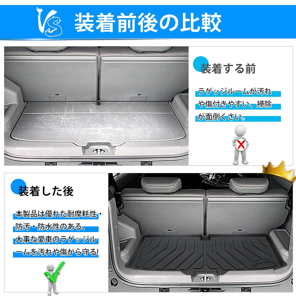 3D Коврик в багажник Mixsuper для Daihatsu Taft LA900S LA910S 2020 Защита от царапин и пятен TPE Легкий 1 шт. Taft LA900S (С июня и далее) - Поднос, Водонепроницаемый,