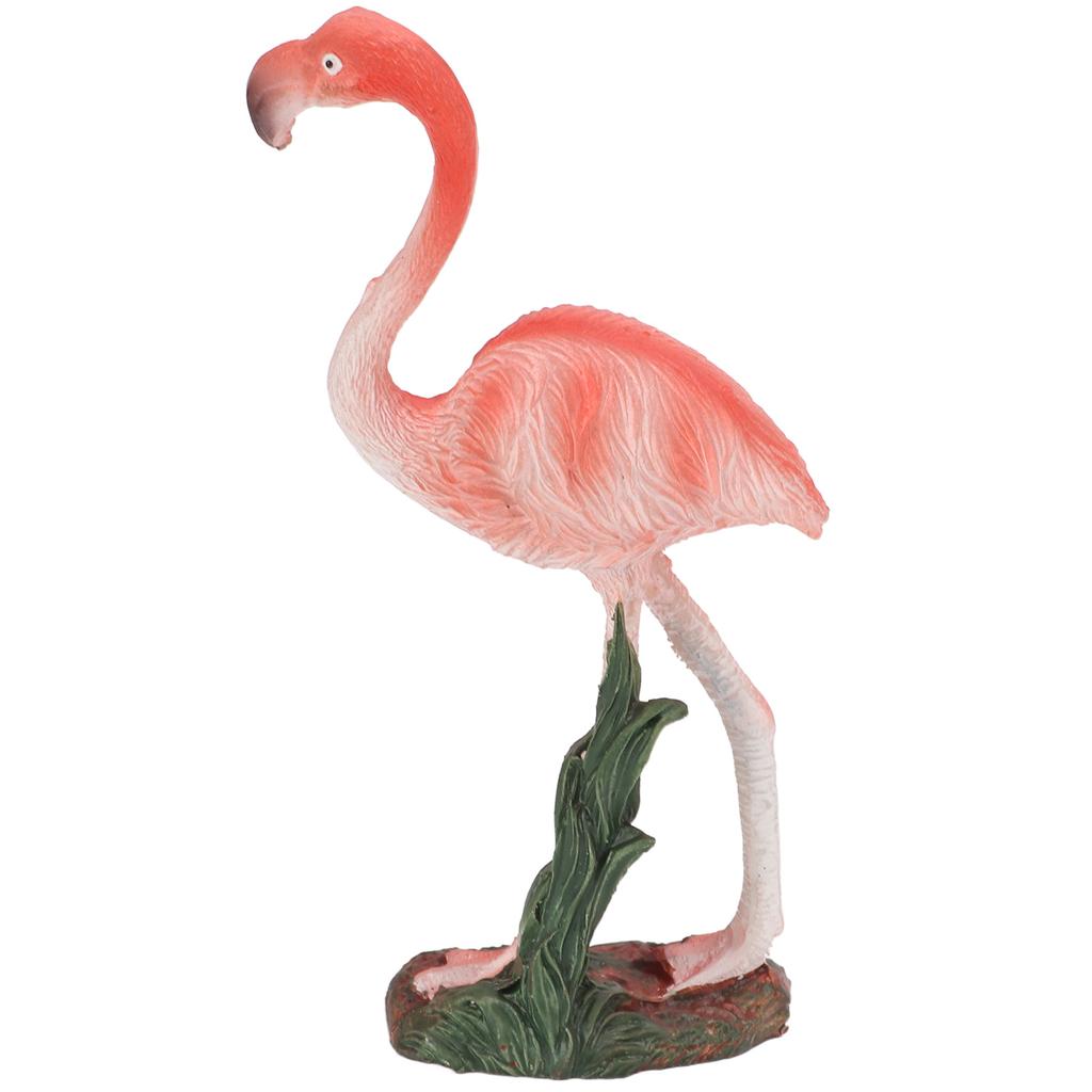 Flamingo Statue Resin Materials Vivid Real Pink Flamingo Ornament for Shelf Desk Decoration