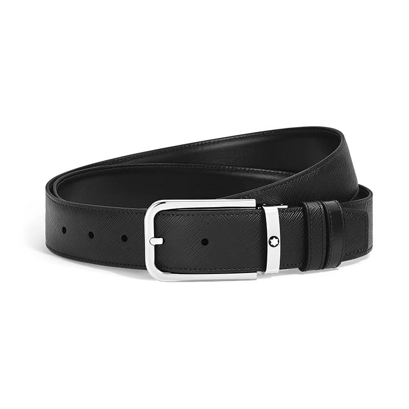 Montblanc Прямоугольный ремень с пряжкой-пином, двусторонний, из кожи