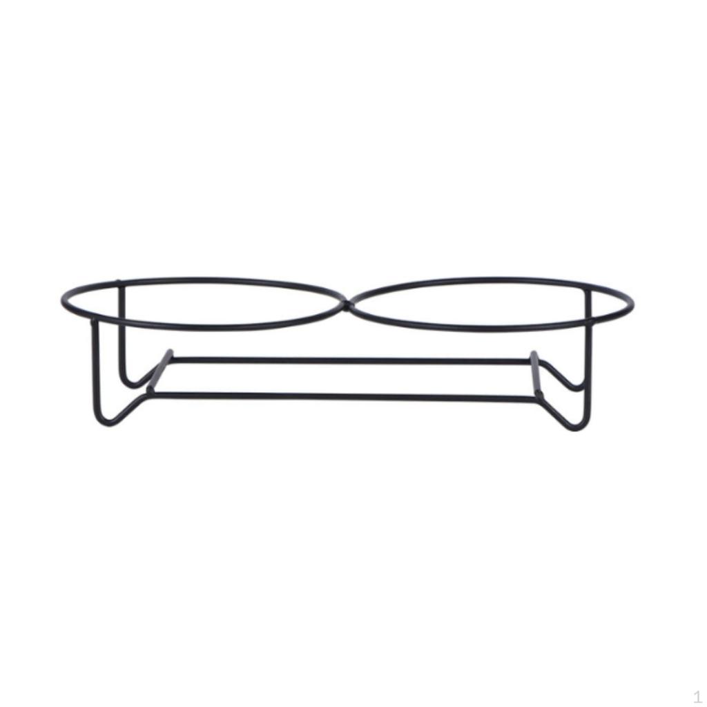 Elevated Bowl Stand Carrier Solid Metal Lightweight Accessories Iron Frame Feeding Station for Dogs