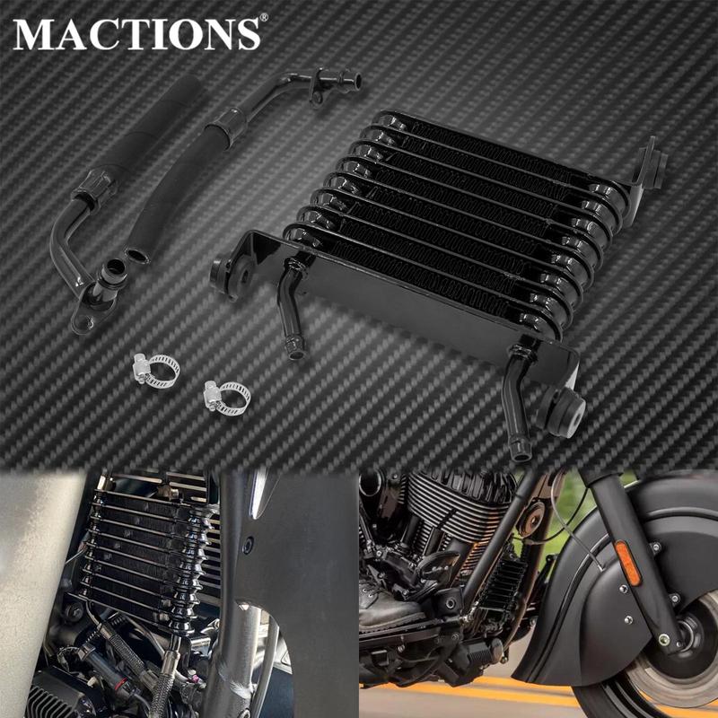 Motorcycle Black Oil Cooling Device Cooler Radiator Aluminum For Indian Vintage Dark Horse Springfield 2021 Chief Classic 16-18