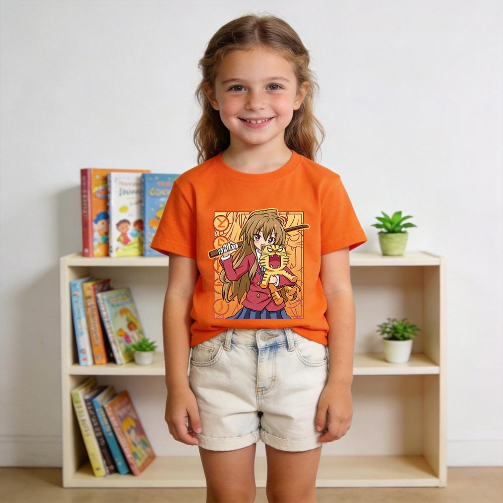 Toradora Aisaka Taiga Anime Print Cotton T Shirts for Boys Girls Kids Short Sleeve Summer Casual Top
