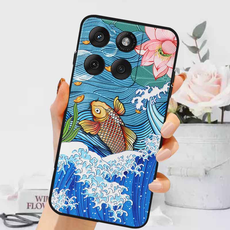 3D Тисненые Чехлы Для Edge 60 Fusion / Edge 60 Pro Рельефные Тисненые Ретро Силиконовая Задняя Крышка Для Edge 60 Stylus Черный Funda 60 Pro