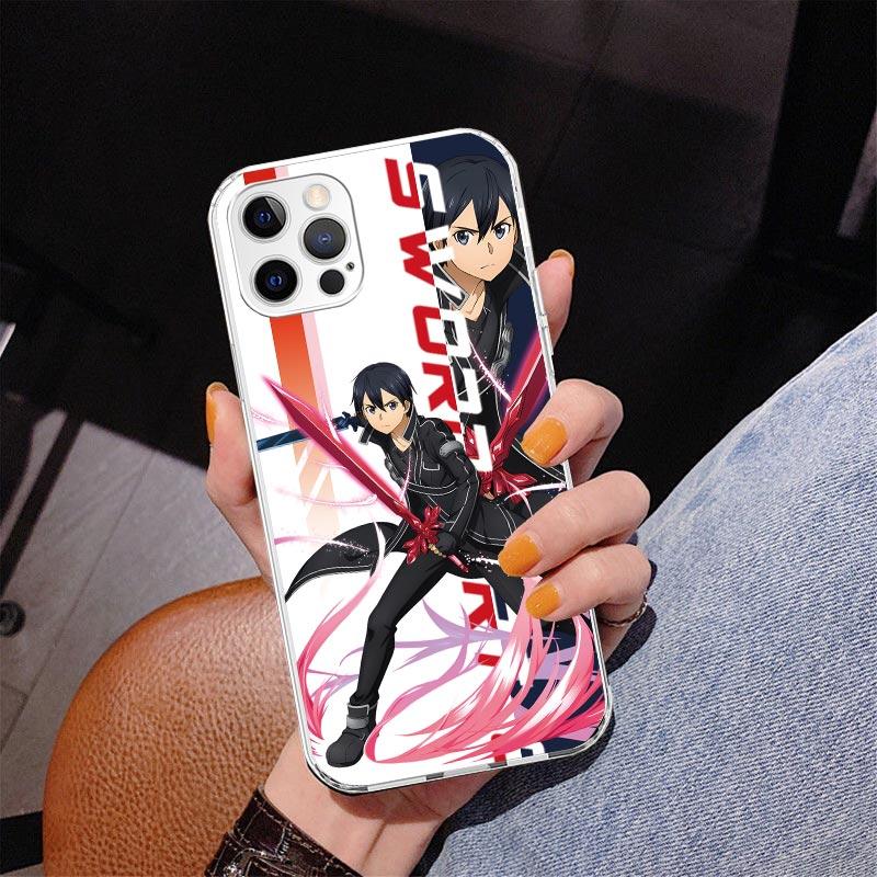 Чехол для телефона Sword Art Online SAO из аниме Для iPhone 17 Air 16 Pro Max 16E 15 + 14 Plus 11 12 13 Mini 7 8 SE Подарок Чехол с принтом Fundas