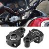 1 Pair Motorcycle Pivoting Handlebar Riser Aluminum Clamps for 22mm 25mm Handlebars Universal Modified Accessories Black