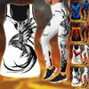 Phoenix Print Yoga Outfit for Women Fashion 3D Printed Workout Leggings Fitness Sports High Waist Casual Yoga Pants