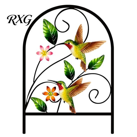 Metal Garden Ornament Fence Animal Barrier, Butterfly Floral Wire Panel Border, Arched Flower Bed Edging Panel, Barrier for Dogs, Rabbits, Patio Yard