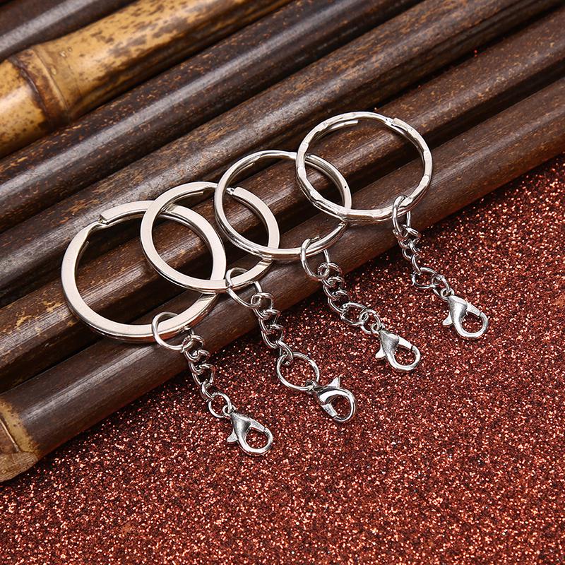 10Pcs/Set Polished Silver Keyring Split Ring Short Keyring Diy Making Keychains