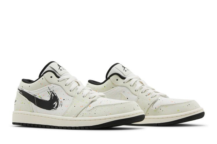 Men's Sneakers Jordan 1 Low Brushstroke Natural/Black-Multi