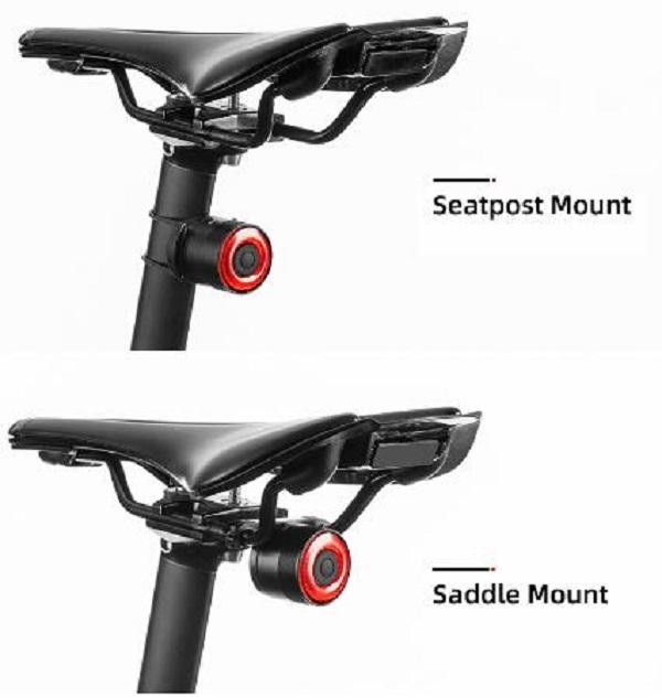 Red rear bicycle lamp, STOP system, four operating modes