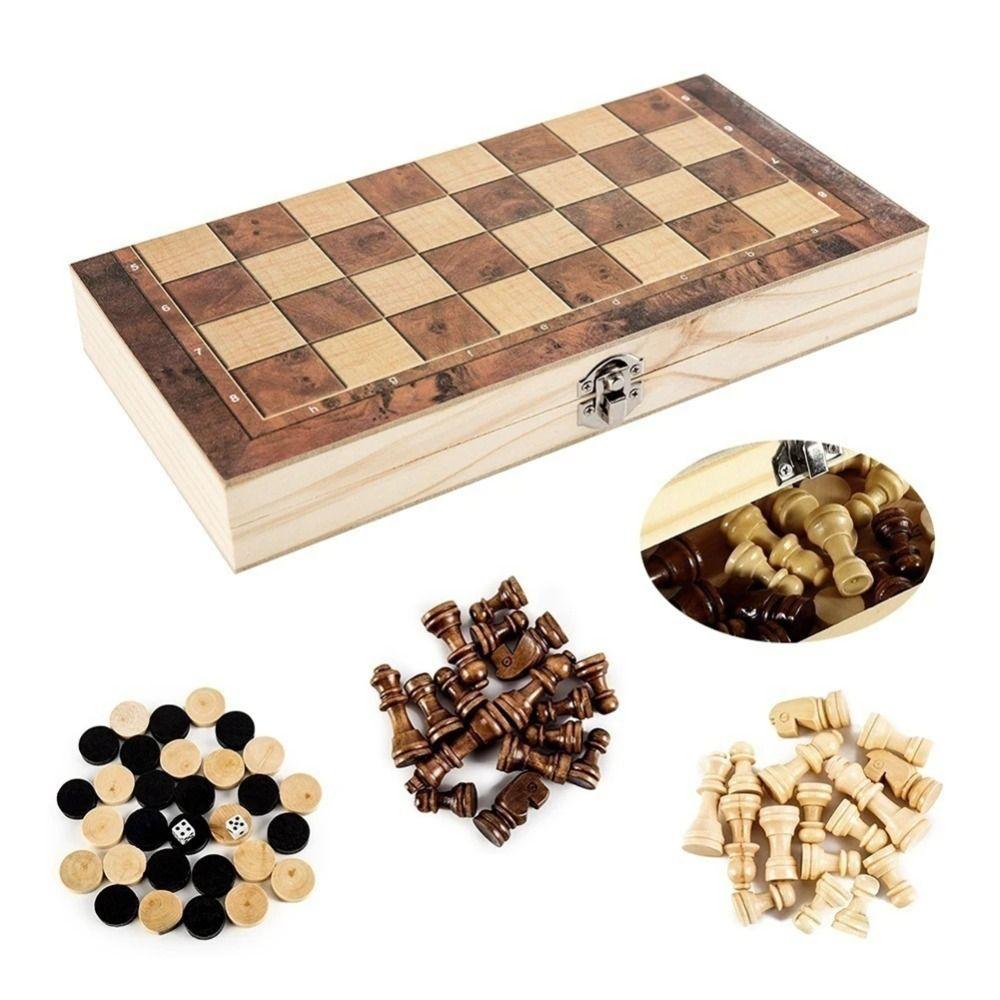 Chessboard Board Games Set 3-in-1 International Chess Game Chess Board Game