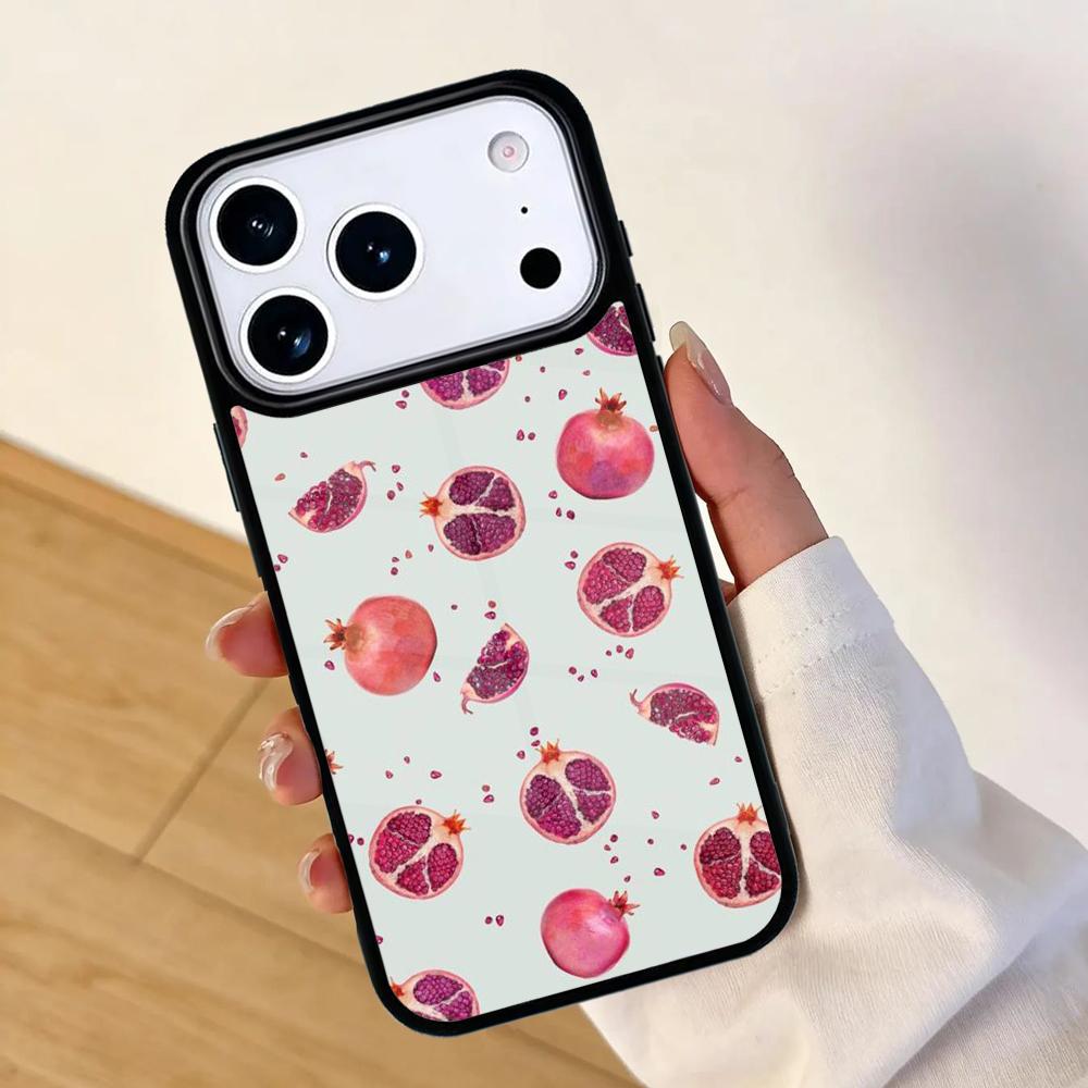 Чехол для телефона с тропическим узором граната для Apple iPhone 17 air 16 Pro Max 15 Pro Max 14 13 12 11 Mini Задняя крышка