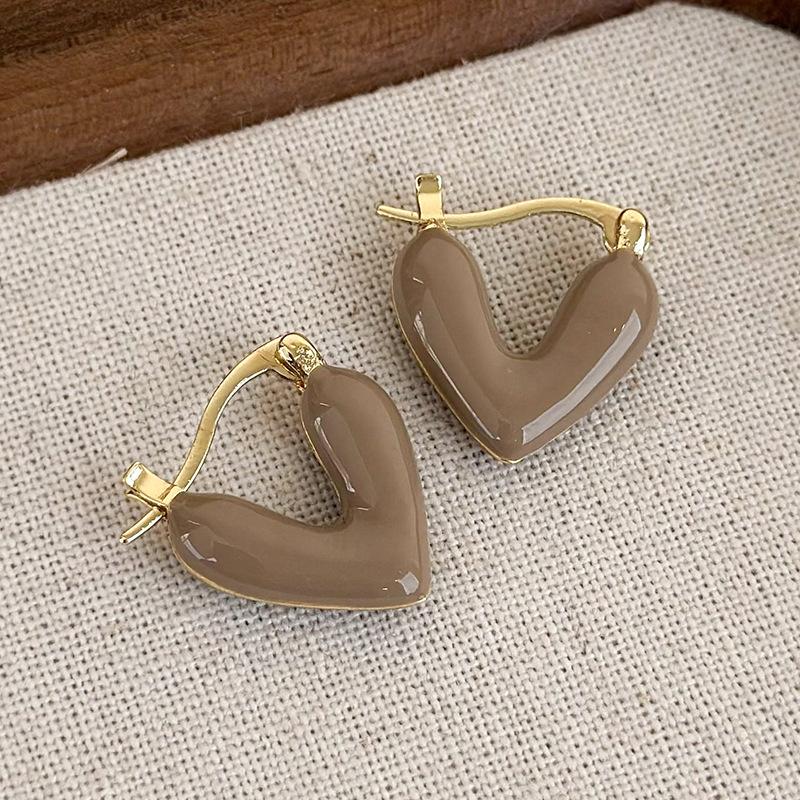 Простые новые коричневые геометрические серьги в стиле ретро с темпераментом, французские серьги, украшения для девочек