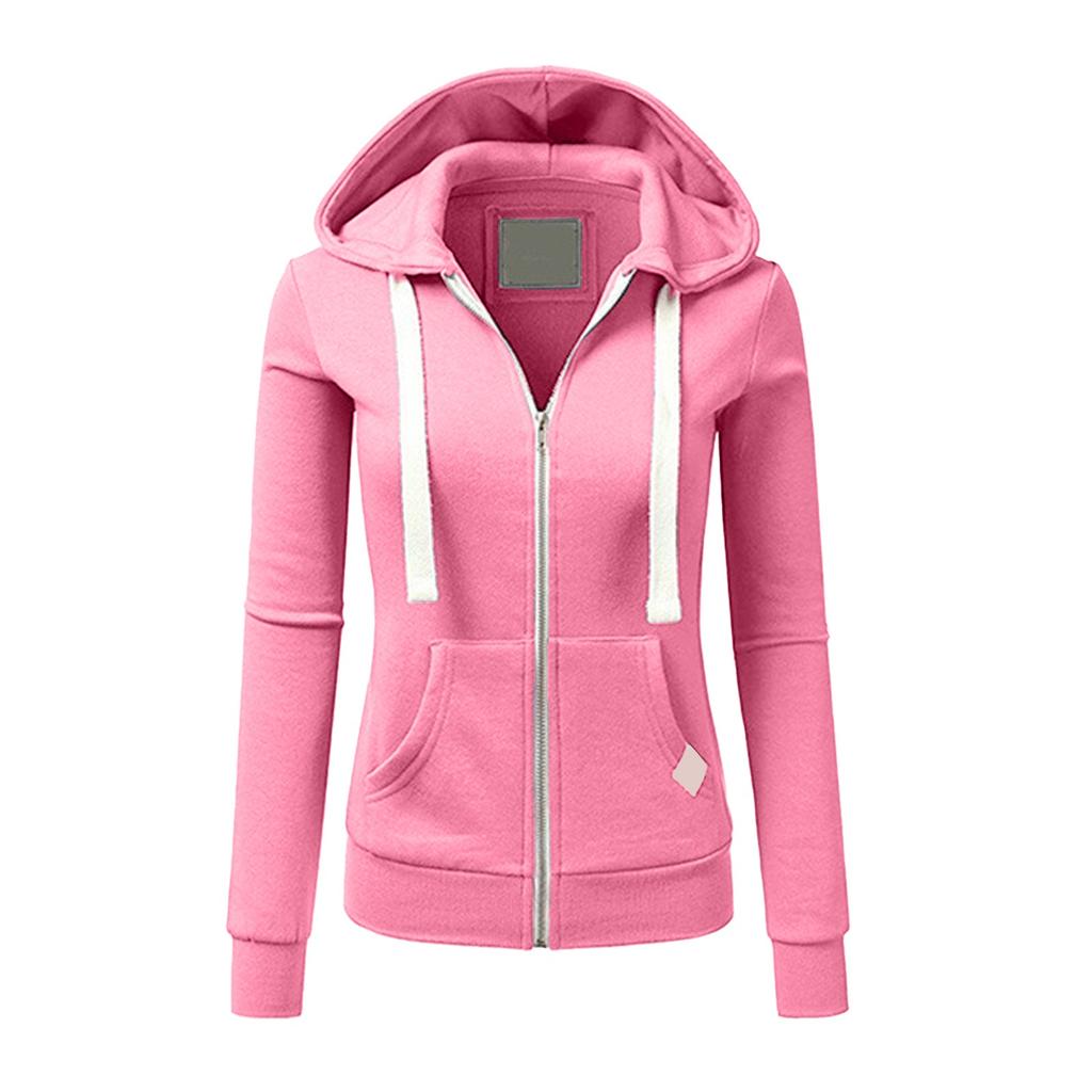 Женская мода спортивный кардиган толстовка на молнии куртка с капюшоном и шнурком