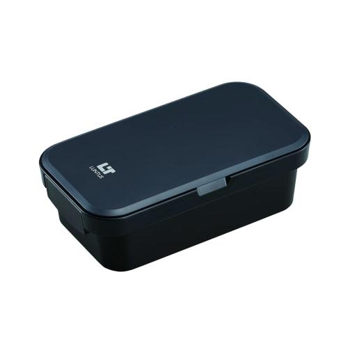 Asvel Lantus WS-800C Lunch Box, 21.1cm Wide x 11.6cm Deep x 6.8cm High, Black, with Bag