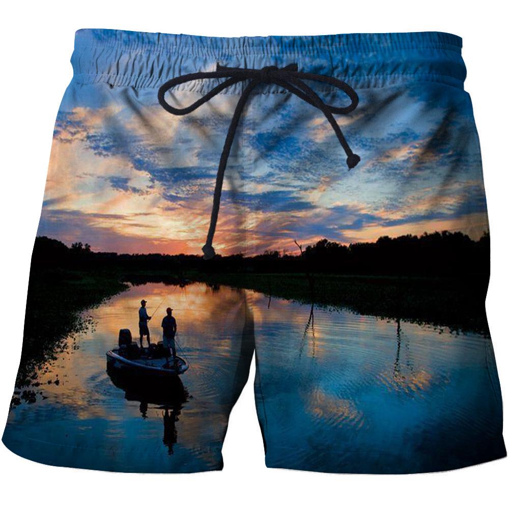 New Tropical HD 3D Swimming Trunks Shorts Mens Funny Fishing Bermuda Breathe Men's Boys Beach Pants Sport Shorts Fashion
