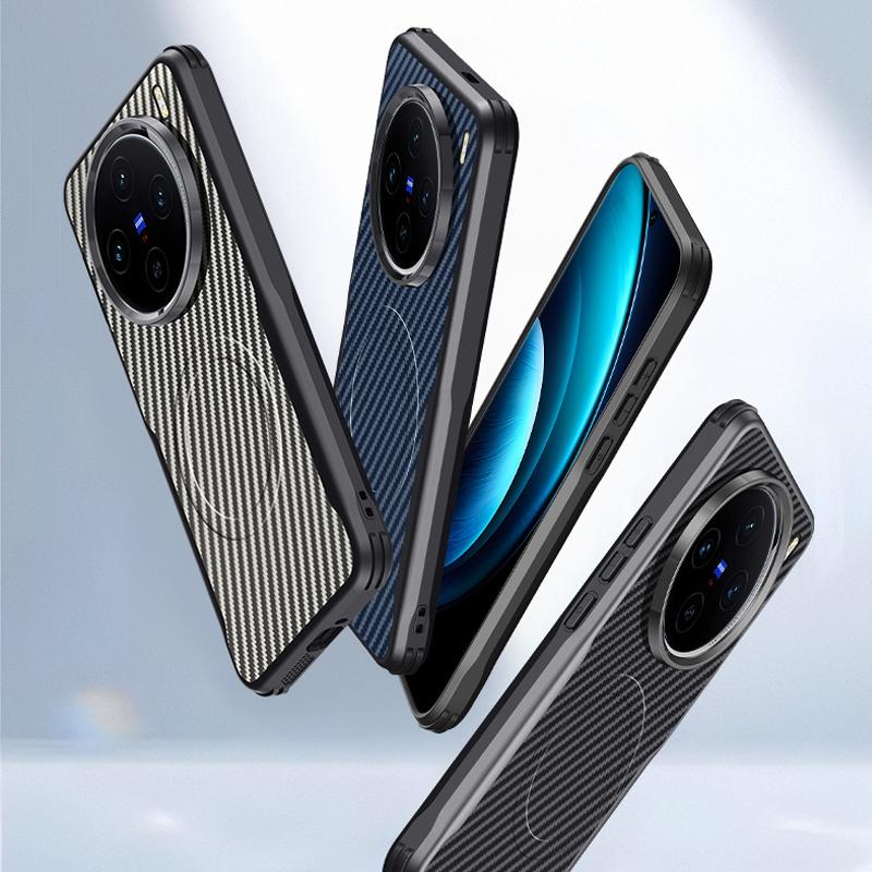 Для Magsafe Magnetic Tough Phone Case для vivo X100S Pro X100 Ultra Wireless Charger Magsafe Kevlar Cover для Vivo Y300 S19 Pro iQOO Neo9 Pro iqoo12