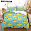 Yellow Duck Bedding Set Single Twin Full Queen King Size Little Duck Bed Set Aldult Kid Bedroom Duvetcover Sets 3D Print 015
