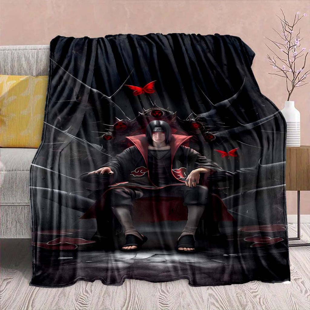 Naruto Anime Flannel Blanket - Soft Warm Perfect for Sofa, Bedding Camping Travel Office Home Decor -QJY