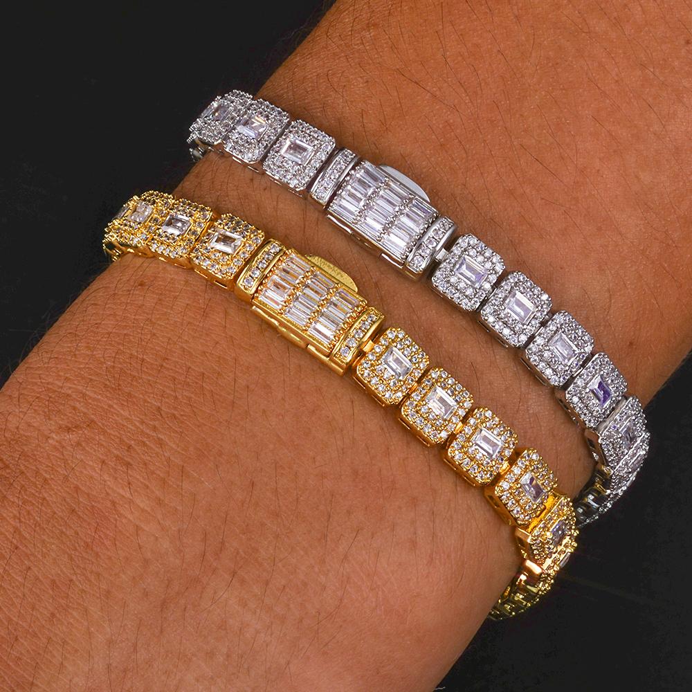 Hip Hop 7.5mm Tennis Chain Bracelet Iced Out Cubic Zirconia Bracelet Fine Jewelry for Men Women Gift