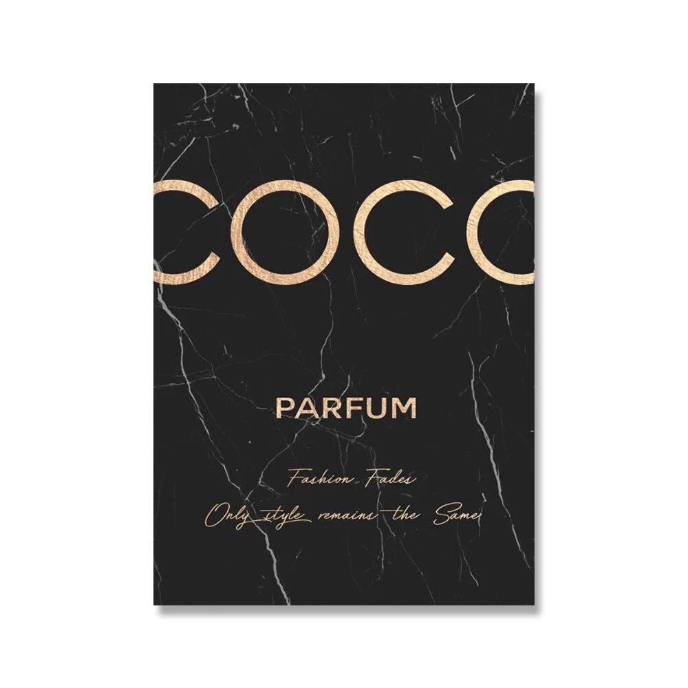 Роскошные модные цитаты из кокоса, печать плакатов, золотой цветок, духи, настенная живопись на холсте, современная модная картина для декора гостиной, без рамки