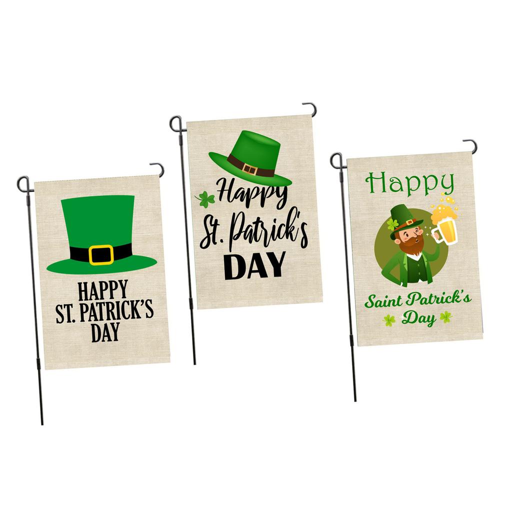 Флаг ко Дню Святого Патрика, двухсторонний декоративный, устойчивый к выцветанию, садовый лист, флаг для газона, двора