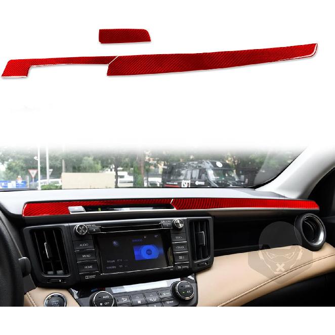 for Toyota RAV4 2013-2018 Accessories Window Switch Panel Red | Real Carbon Fiber, for Toyota RAV4 2013 2014 2015 2016 2017 2018, Interior Trim