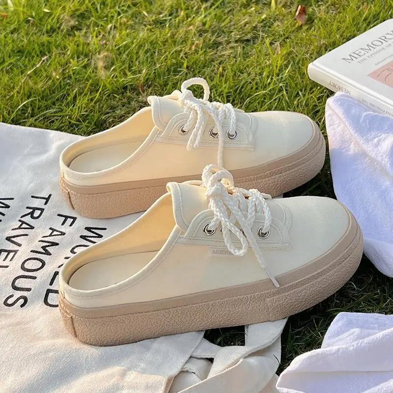 Обувь Мюли женские тапочки и сандалии женские Job Off White лето 2024 резиновые шлепанцы высокий каблук до 5 см с бантом круглый носок F