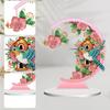 Special Shape Diamond Art Table Decor Bird with Flower In Mouth Bird Decorated Desktop Diamond Art for Home Office Desktop Decor