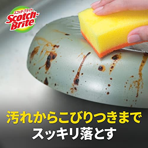 3M Губка кухонная нецарапающаяся антибактериальная гибридная оранжевая 4 шт. Scotch Brite HBE-4P Общая уборка