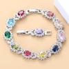12-цветные цветочные украшения Красочный циркон Элегантные женские модные аксессуары Шарм-браслет Браслет Регулируемая длина