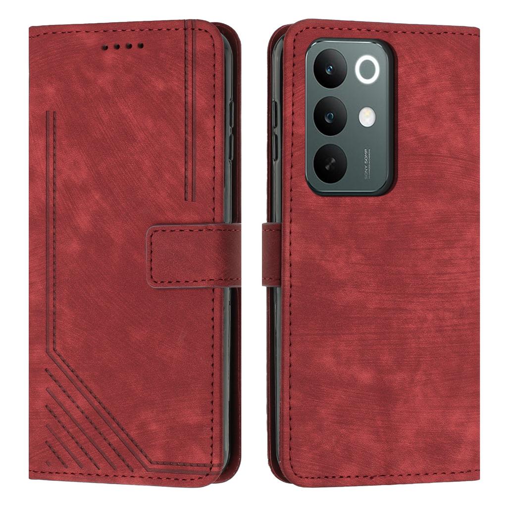 For Realme C85 Pro 4G Stand Case Imprinted Lines Leather Phone Cover