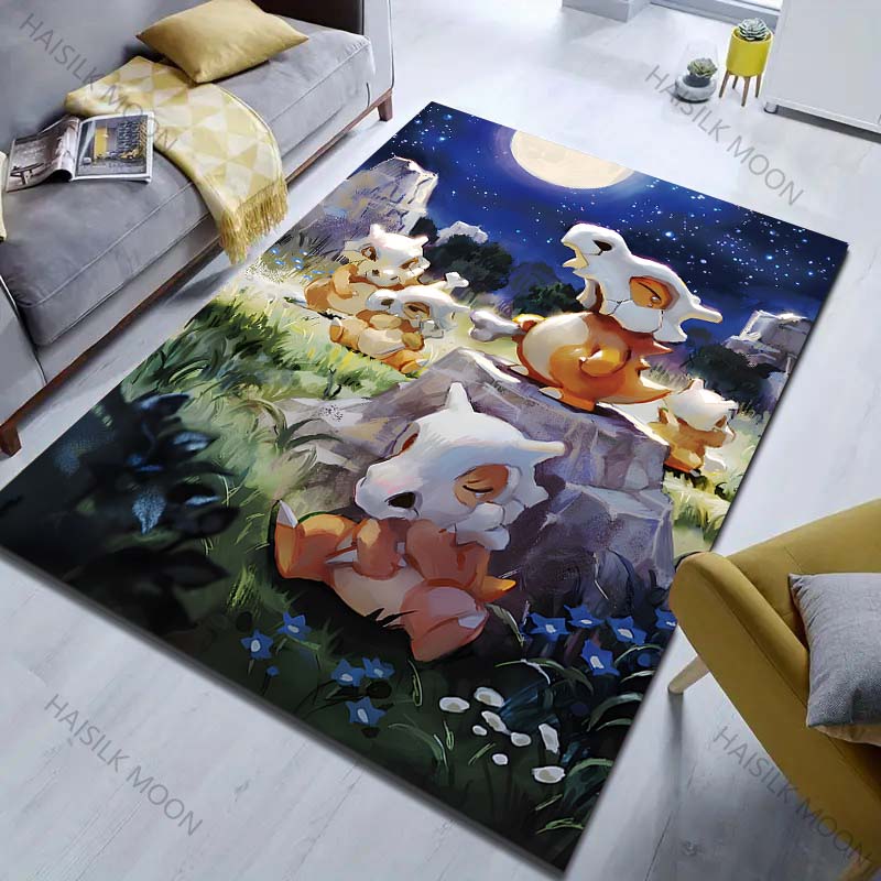 P-Pokemon Cubone Cartoon Printed Carpet Living Room Bedroom Bedside Floor Mat Balcony Garden Large Area Decor Rug Holiday Gifts